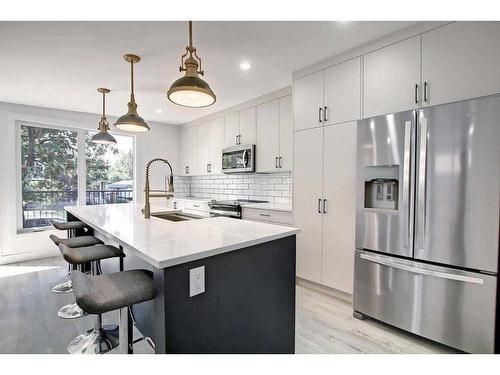 3326-3328 41 Street Sw, Calgary, AB - Indoor Photo Showing Kitchen With Stainless Steel Kitchen With Upgraded Kitchen