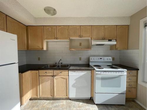 56 Coachway Gardens Sw, Calgary, AB - Indoor Photo Showing Kitchen With Double Sink