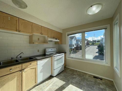 56 Coachway Gardens Sw, Calgary, AB - Indoor Photo Showing Kitchen With Double Sink