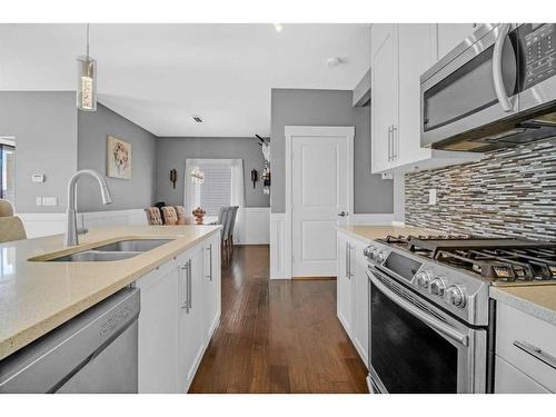 288 Rainbow Falls Green, Chestermere, AB - Indoor Photo Showing Kitchen With Stainless Steel Kitchen With Double Sink With Upgraded Kitchen