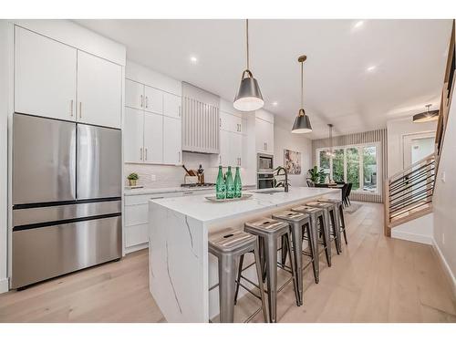 3717 2 Avenue Sw, Calgary, AB - Indoor Photo Showing Kitchen With Stainless Steel Kitchen With Upgraded Kitchen