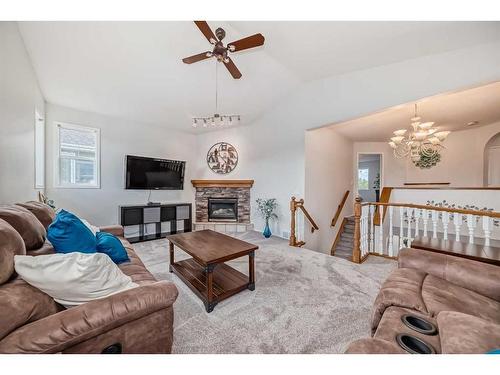 184 Chaparral Common Se, Calgary, AB - Indoor Photo Showing Living Room With Fireplace