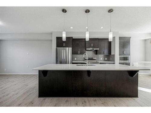 142 New Brighton Walk Se, Calgary, AB - Indoor Photo Showing Kitchen With Stainless Steel Kitchen With Upgraded Kitchen