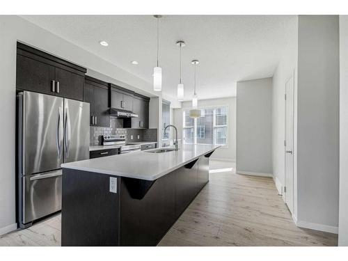 142 New Brighton Walk Se, Calgary, AB - Indoor Photo Showing Kitchen With Stainless Steel Kitchen With Upgraded Kitchen