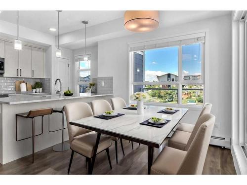 201-100 Harvest Hills Place Ne, Calgary, AB - Indoor Photo Showing Dining Room