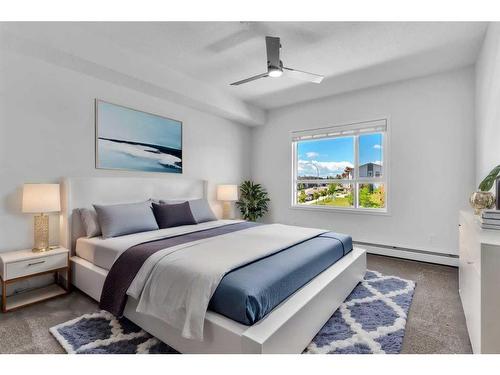 201-100 Harvest Hills Place Ne, Calgary, AB - Indoor Photo Showing Bedroom