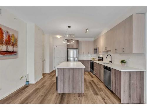 3417-298 Sage Meadows Park Nw, Calgary, AB - Indoor Photo Showing Kitchen With Stainless Steel Kitchen With Upgraded Kitchen