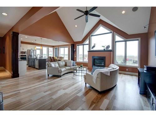 232060 Range Road 245, Rural Wheatland County, AB - Indoor Photo Showing Living Room With Fireplace