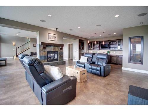 232060 Range Road 245, Rural Wheatland County, AB - Indoor Photo Showing Living Room With Fireplace