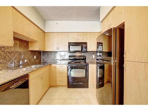 617-8710 Horton Road Sw, Calgary, AB - Indoor Photo Showing Kitchen With Double Sink