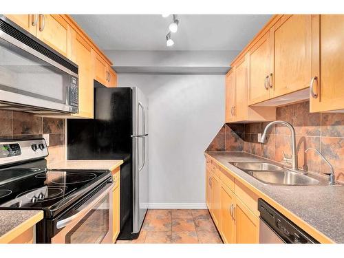 3105-13045 6 Street Sw, Calgary, AB - Indoor Photo Showing Kitchen With Double Sink