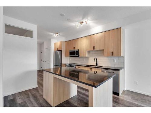 6102-15 Sage Meadows Landing Nw, Calgary, AB - Indoor Photo Showing Kitchen With Stainless Steel Kitchen With Upgraded Kitchen