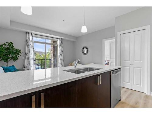 201-117 Copperpond Common Se, Calgary, AB - Indoor Photo Showing Kitchen With Double Sink