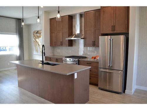 94 Les Jardins Park Se, Calgary, AB - Indoor Photo Showing Kitchen With Stainless Steel Kitchen With Upgraded Kitchen