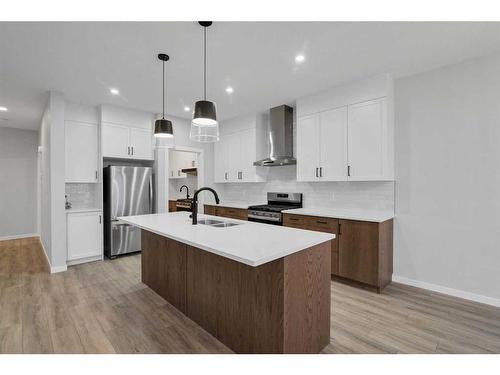 232 Belvedere Drive Se, Calgary, AB - Indoor Photo Showing Kitchen With Stainless Steel Kitchen With Double Sink With Upgraded Kitchen