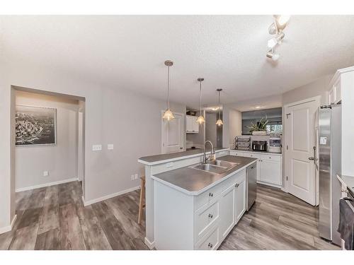 122 Silverado Range View Sw, Calgary, AB - Indoor Photo Showing Kitchen With Double Sink