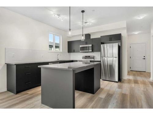 6301-15 Sage Meadows Landing Nw, Calgary, AB - Indoor Photo Showing Kitchen With Stainless Steel Kitchen With Upgraded Kitchen