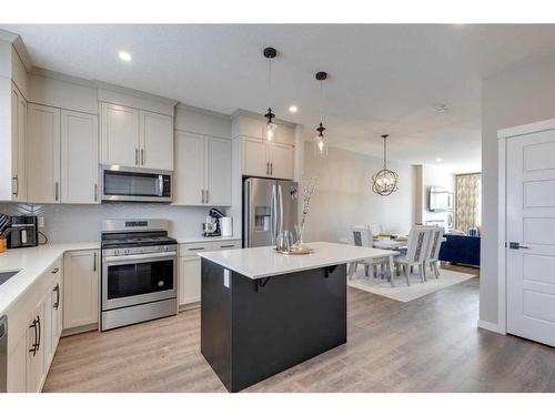 493 West Lakeview Drive, Chestermere, AB - Indoor Photo Showing Kitchen With Stainless Steel Kitchen With Upgraded Kitchen