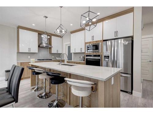 229 Walgrove Terrace Se, Calgary, AB - Indoor Photo Showing Kitchen With Stainless Steel Kitchen With Double Sink With Upgraded Kitchen