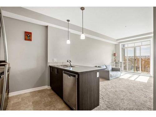 310-117 Copperpond Common Se, Calgary, AB - Indoor Photo Showing Kitchen With Double Sink