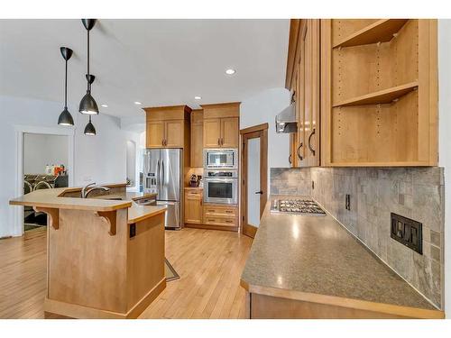 164 Kinniburgh Boulevard, Chestermere, AB - Indoor Photo Showing Kitchen With Stainless Steel Kitchen With Upgraded Kitchen