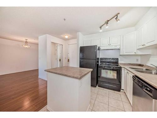 217-4000 Somervale Court Sw, Calgary, AB - Indoor Photo Showing Kitchen With Double Sink