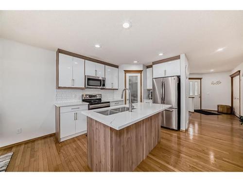 466 Bridlemeadows Common Sw, Calgary, AB - Indoor Photo Showing Kitchen With Stainless Steel Kitchen With Upgraded Kitchen