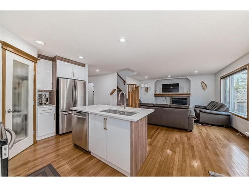 466 Bridlemeadows Common Sw, Calgary, AB - Indoor Photo Showing Kitchen With Stainless Steel Kitchen With Double Sink