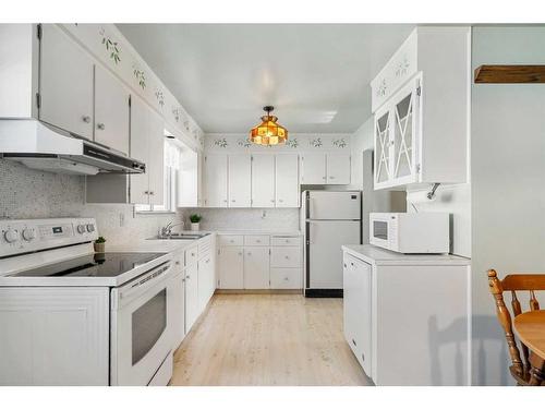 9640 Alcott Road Se, Calgary, AB - Indoor Photo Showing Kitchen With Double Sink