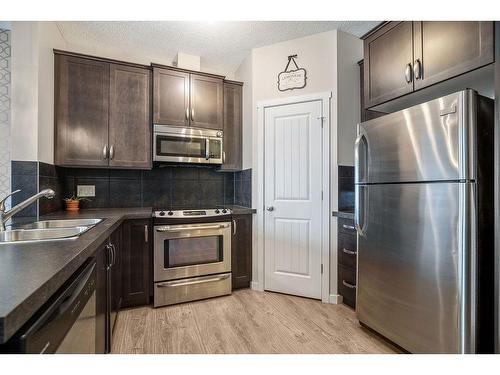 53 Copperpond Landing Se, Calgary, AB - Indoor Photo Showing Kitchen With Double Sink