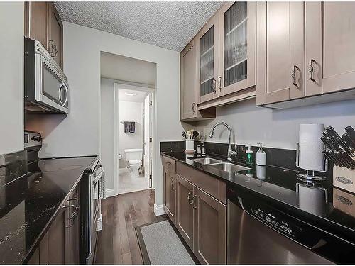 1004-733 14 Avenue Sw, Calgary, AB - Indoor Photo Showing Kitchen With Double Sink