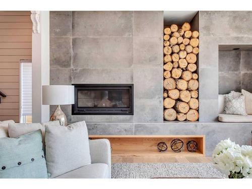 2005 48 Avenue Sw, Calgary, AB - Indoor Photo Showing Living Room With Fireplace