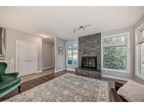 11 Templeson Way Ne, Calgary, AB - Indoor Photo Showing Living Room With Fireplace