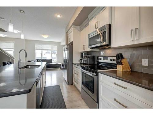 207 New Brighton Walk Se, Calgary, AB - Indoor Photo Showing Kitchen With Stainless Steel Kitchen With Upgraded Kitchen