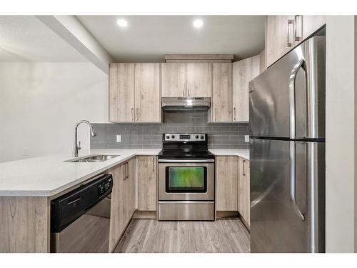 513-200 Brookpark Drive Sw, Calgary, AB - Indoor Photo Showing Kitchen With Double Sink With Upgraded Kitchen