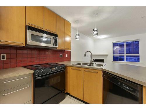 155-35 Richard Court Sw, Calgary, AB - Indoor Photo Showing Kitchen With Double Sink