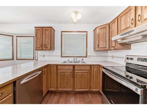 513 Hawkstone Drive Nw, Calgary, AB - Indoor Photo Showing Kitchen With Double Sink