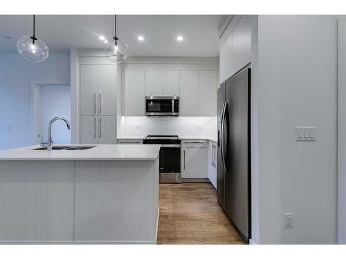 1121-395 Skyview Parkway Ne, Calgary, AB - Indoor Photo Showing Kitchen With Upgraded Kitchen