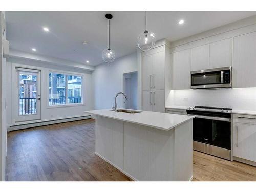 1121-395 Skyview Parkway Ne, Calgary, AB - Indoor Photo Showing Kitchen With Upgraded Kitchen