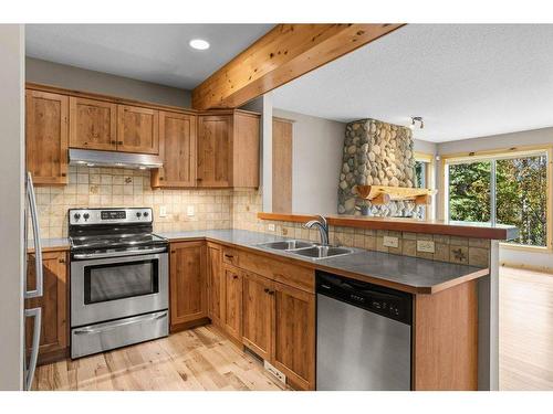 102-800 Wilson Way, Canmore, AB - Indoor Photo Showing Kitchen With Double Sink