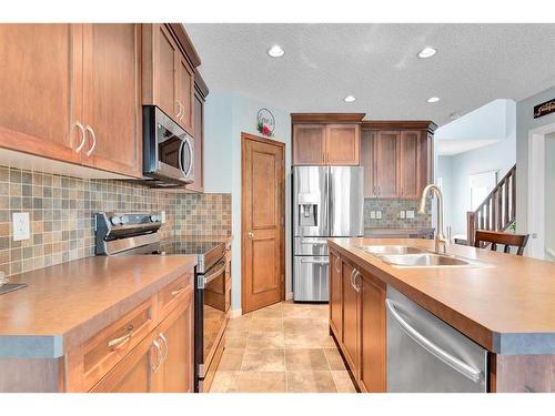 13 Brightoncrest Grove Se, Calgary, AB - Indoor Photo Showing Kitchen With Stainless Steel Kitchen With Double Sink