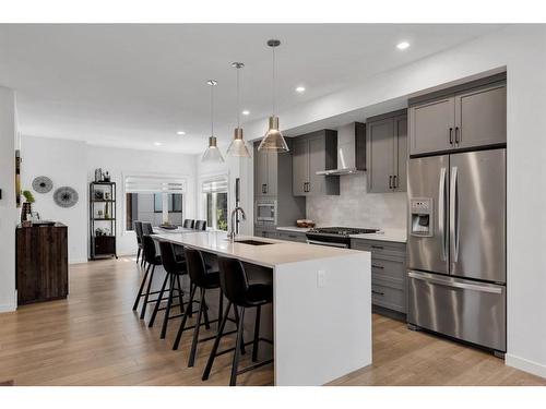 229 Greenbriar Common Nw, Calgary, AB - Indoor Photo Showing Kitchen With Stainless Steel Kitchen With Upgraded Kitchen