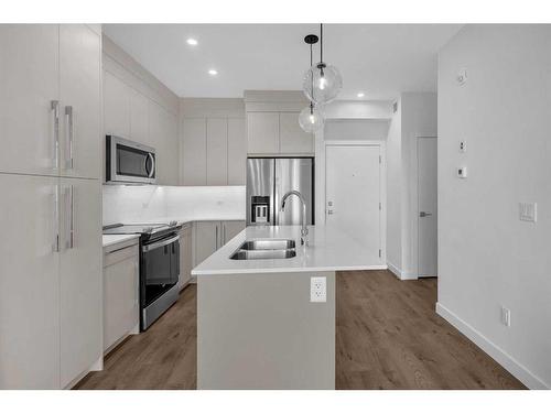 2414-395 Skyview Parkway Ne, Calgary, AB - Indoor Photo Showing Kitchen With Double Sink With Upgraded Kitchen