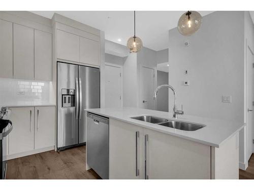 2414-395 Skyview Parkway Ne, Calgary, AB - Indoor Photo Showing Kitchen With Double Sink With Upgraded Kitchen