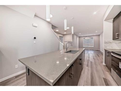 1108 Mahogany Boulevard Se, Calgary, AB - Indoor Photo Showing Kitchen With Double Sink With Upgraded Kitchen