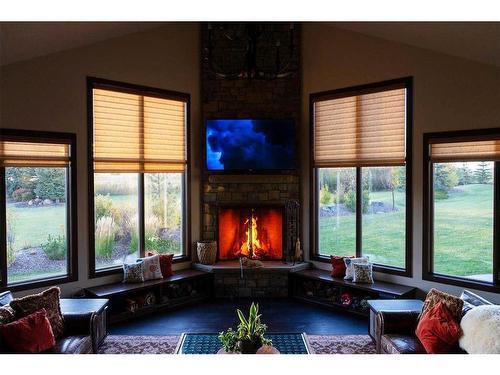 51 Country Lane Terrace, Rural Rocky View County, AB - Indoor Photo Showing Living Room With Fireplace