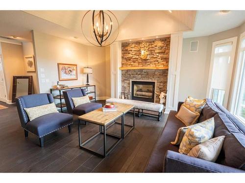 51 Country Lane Terrace, Rural Rocky View County, AB - Indoor Photo Showing Living Room With Fireplace