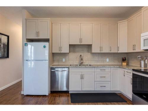 576-500 Harrison Court, Crossfield, AB - Indoor Photo Showing Kitchen With Double Sink