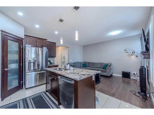 509 Saddlelake Drive Ne, Calgary, AB - Indoor Photo Showing Kitchen With Stainless Steel Kitchen With Double Sink