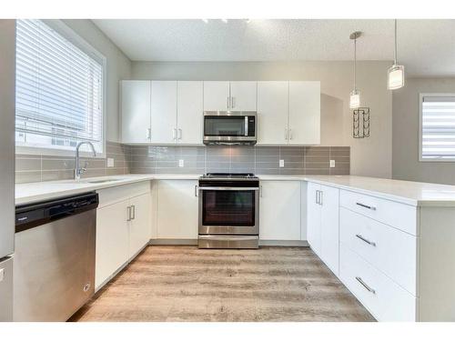 221 Redstone Boulevard Ne, Calgary, AB - Indoor Photo Showing Kitchen With Stainless Steel Kitchen With Upgraded Kitchen